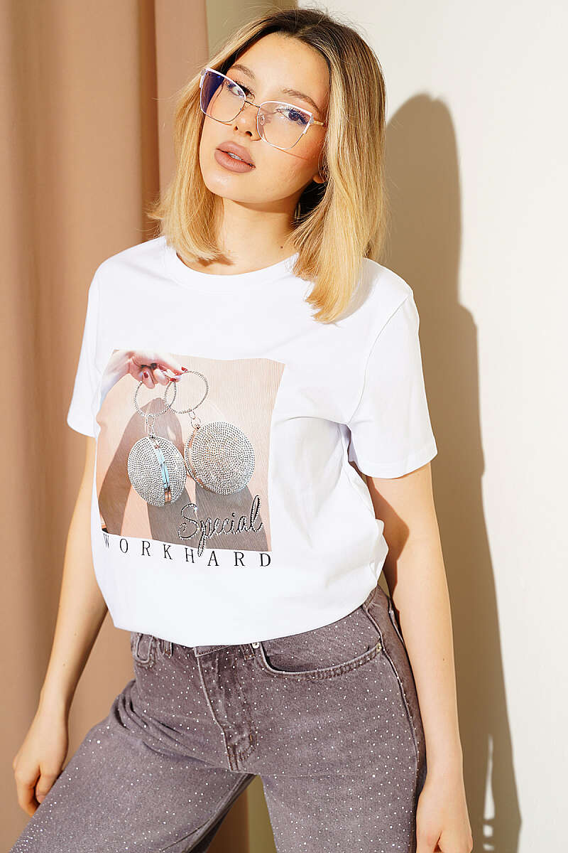 Special Mini Taş Baskılı T-shirt