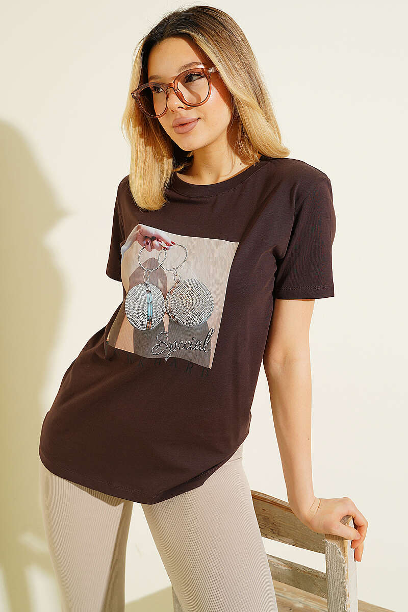 Special Mini Taş Baskılı T-shirt