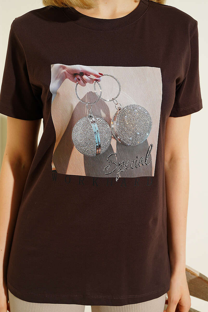 Special Mini Taş Baskılı T-shirt