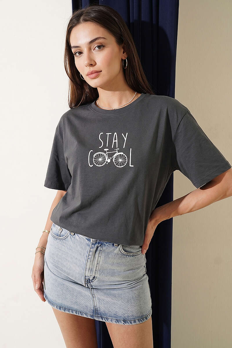 Stay Cool Baskılı T-shirt