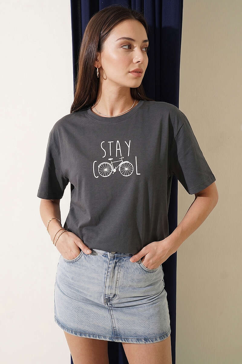 Stay Cool Baskılı T-shirt