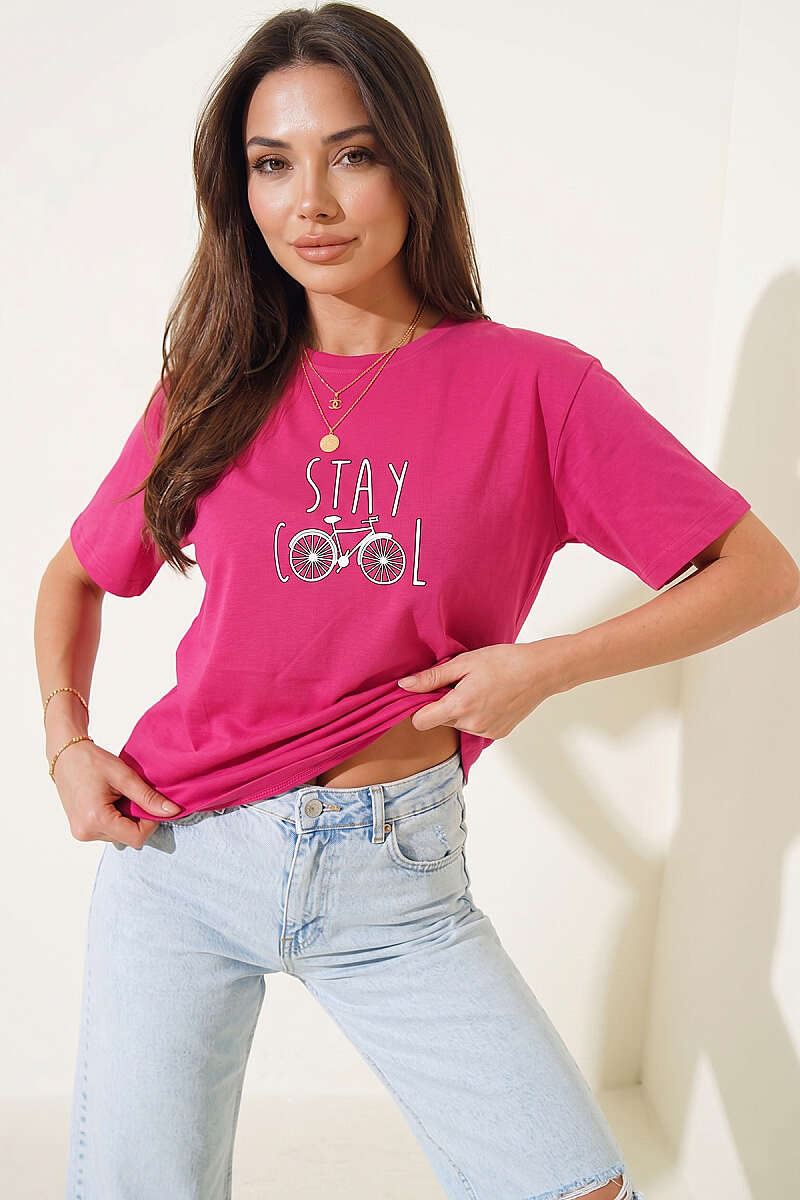 Stay Cool Baskılı T-shirt