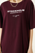 Stockholm Yazılı T-shirt