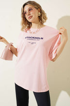 Stockholm Yazılı T-shirt