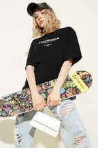 Stockholm Yazılı T-shirt Siyah