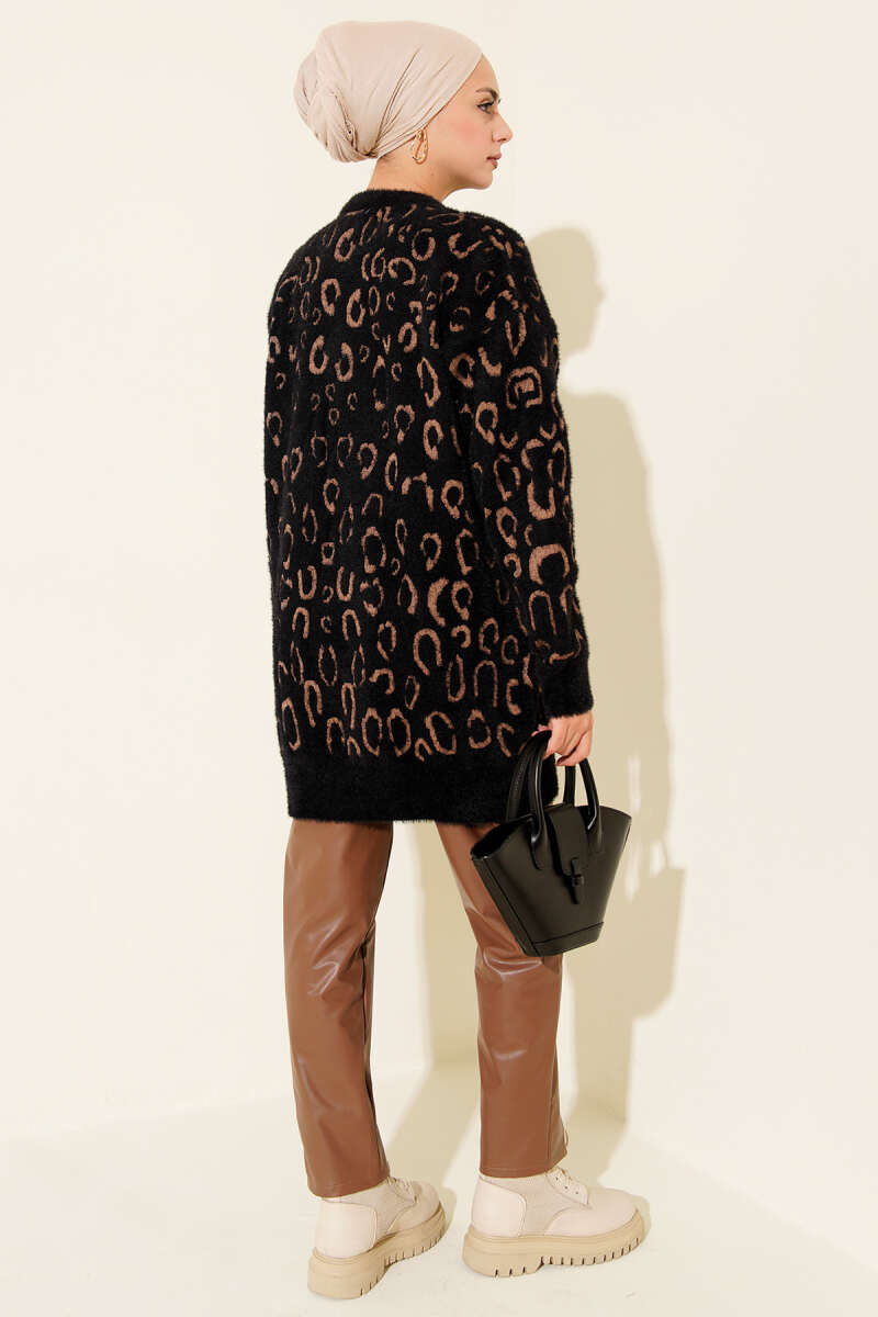 Leopar Desenli Sakallı Tunik