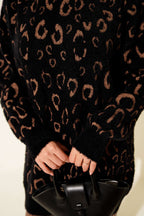 Leopar Desenli Sakallı Tunik