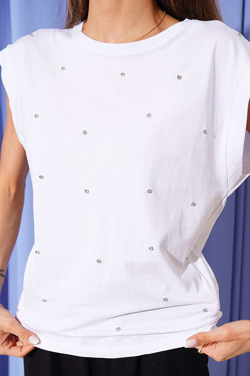 Taş Detaylı Basic T-shirt