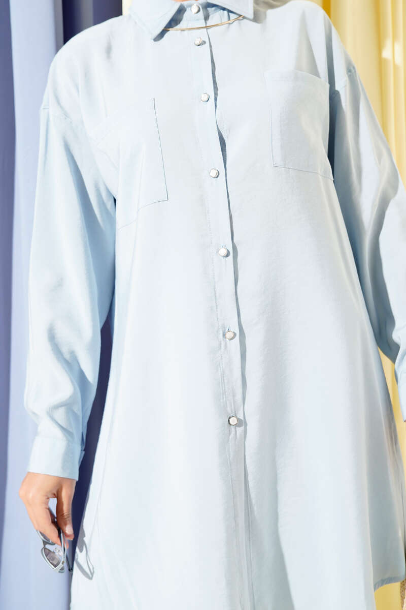 Taş Düğmeli Uzun Tunik
