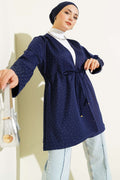 Taşlı Bel Tünelli Scuba Kimono