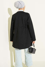 Taşlı Bel Tünelli Scuba Kimono