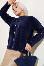 Elegant Knit Embellished Cardigan for Women