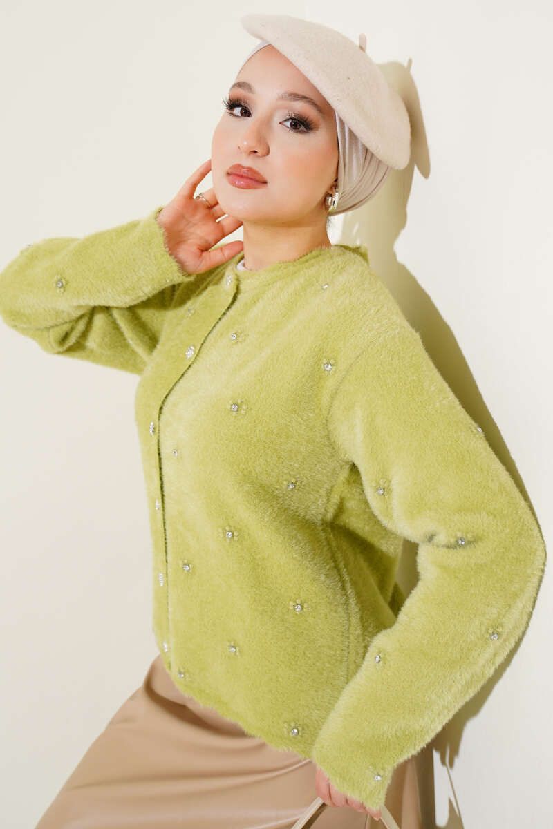 Elegant Knit Embellished Cardigan for Women