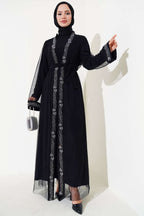 Taşlı Kuşaklı Abaya