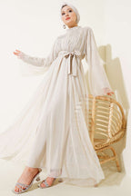 Tulle Cape Abaya koos kividega