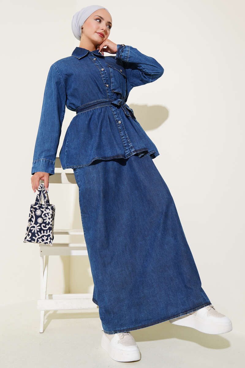 Single Pocket Gilet Denim Double Set