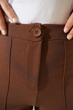 Tek Düğmeli Çımalı Pantolon