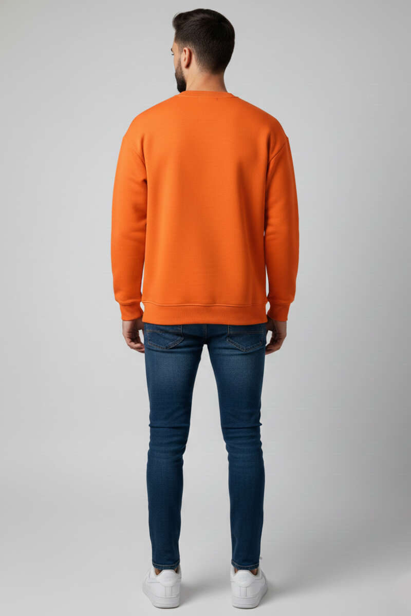 Üç İplik Bisiklet Yaka Erkek Sweatshirt