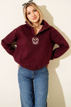 Üç İplik Dik Yaka Sweatshirt
