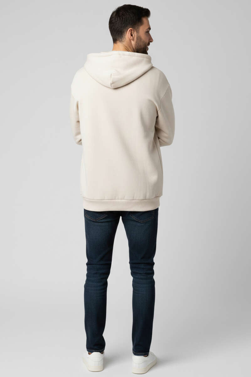 Üç İplik Fermuarlı Erkek Sweatshirt