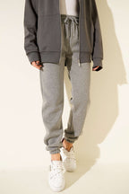 Üç İplik Lastikli Jogger Pantolon Füme