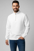 Üç İplik Yarım Fermuar Erkek Sweatshirt