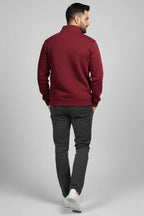 Üç İplik Yarım Fermuar Erkek Sweatshirt