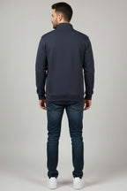 Üç İplik Yarım Fermuar Erkek Sweatshirt