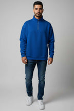 Üç İplik Yarım Fermuar Erkek Sweatshirt