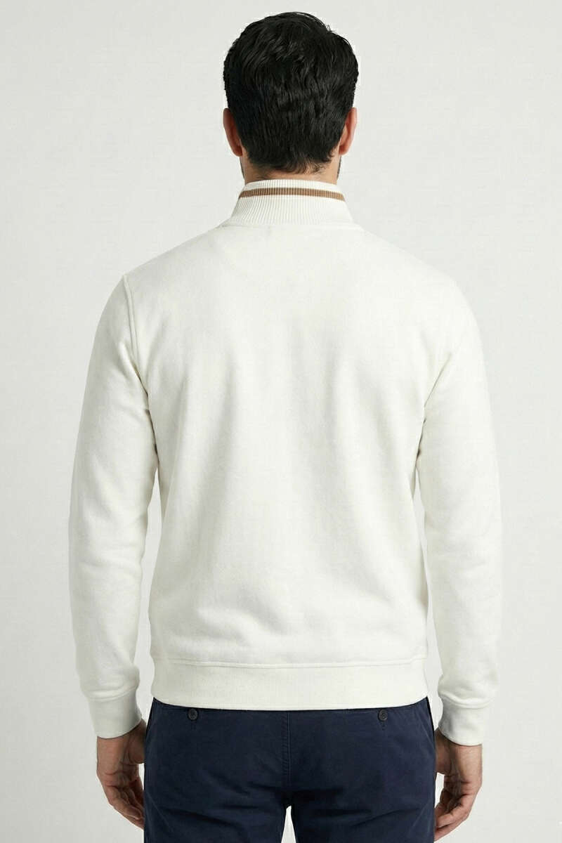 Üç İplik Yarım Fermuarlı Erkek Sweatshirt