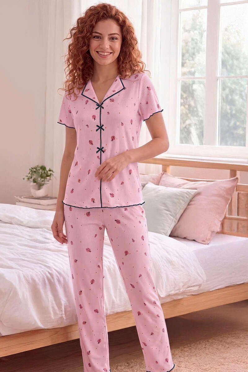 Uğur Böcekli Kısa Kollu Pijama Takımı