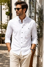 Uzun Kollu Slim Fit Düz Erkek Gömlek
