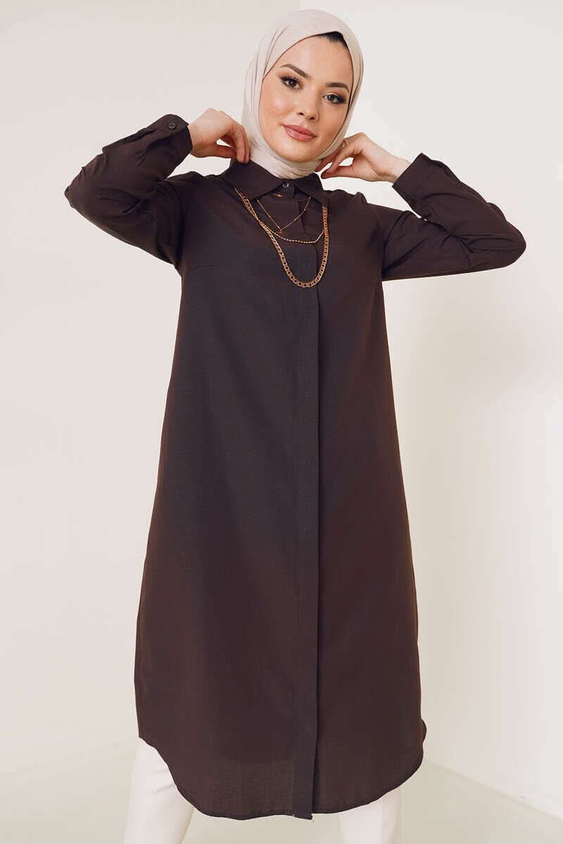 Uzun Model Klasik Yaka  Tunik