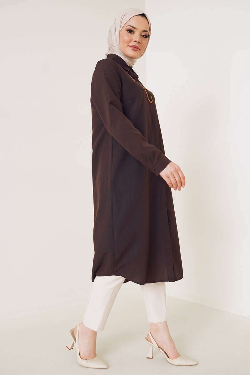 Uzun Model Klasik Yaka  Tunik