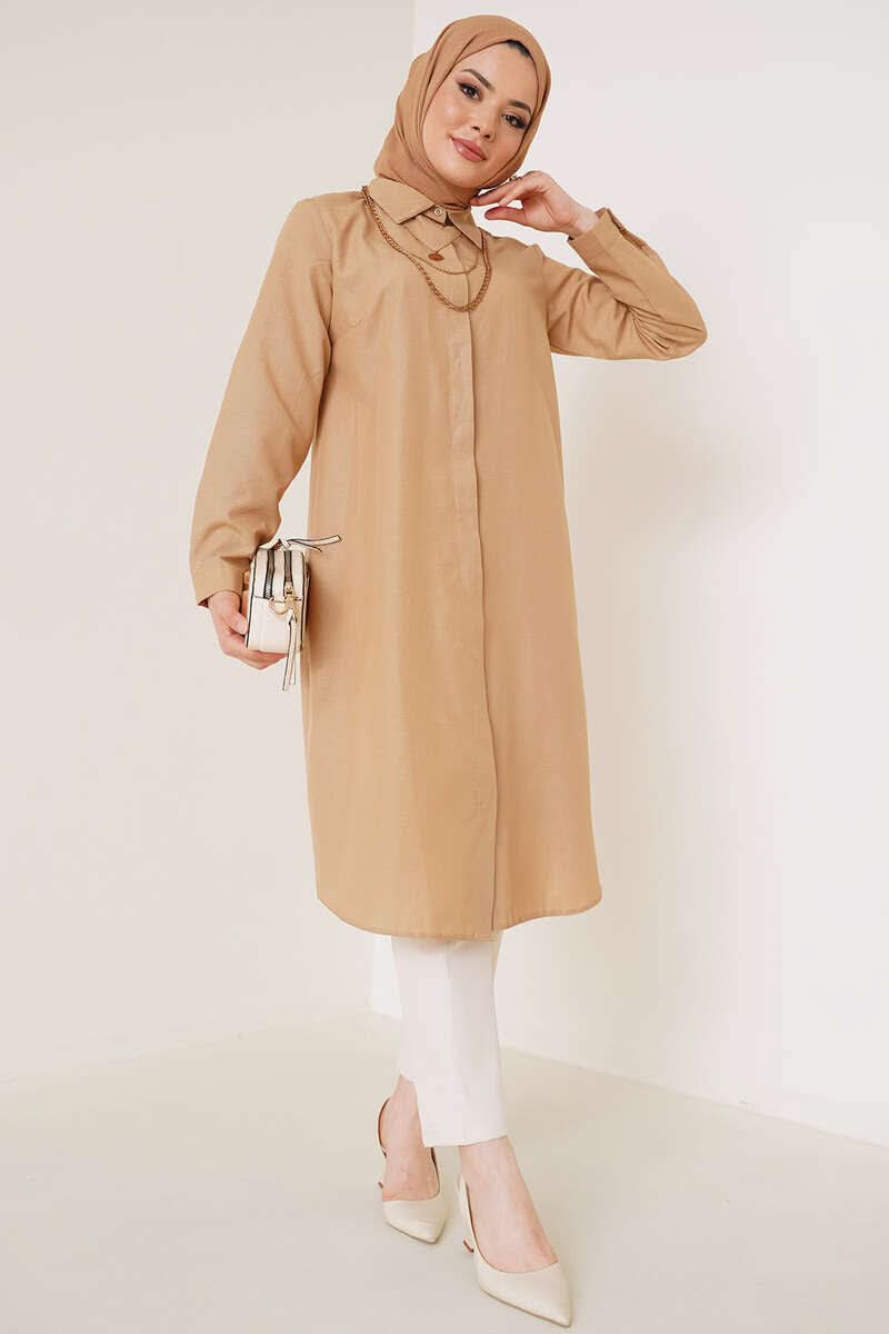 Uzun Model Klasik Yaka  Tunik