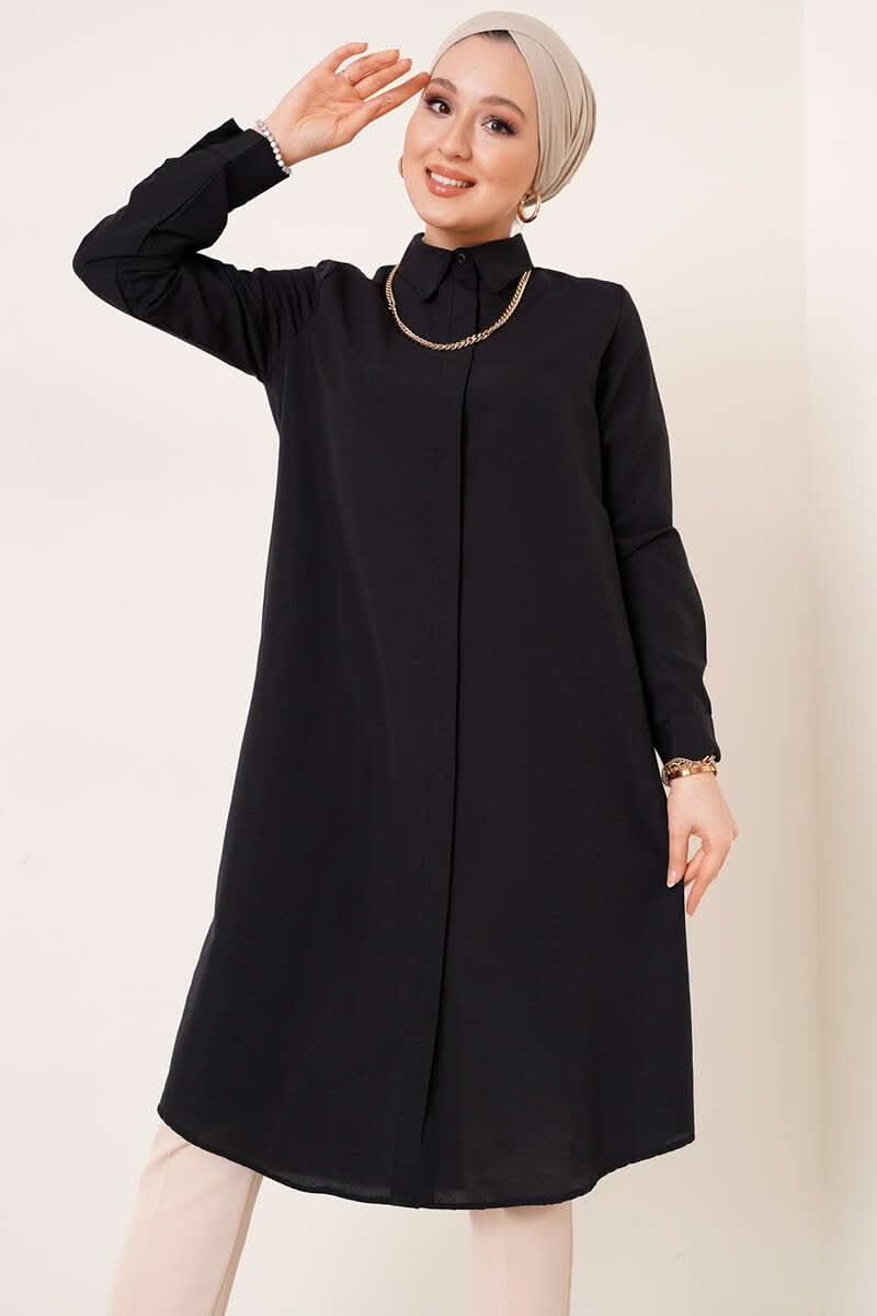 Uzun Model Klasik Yaka  Tunik