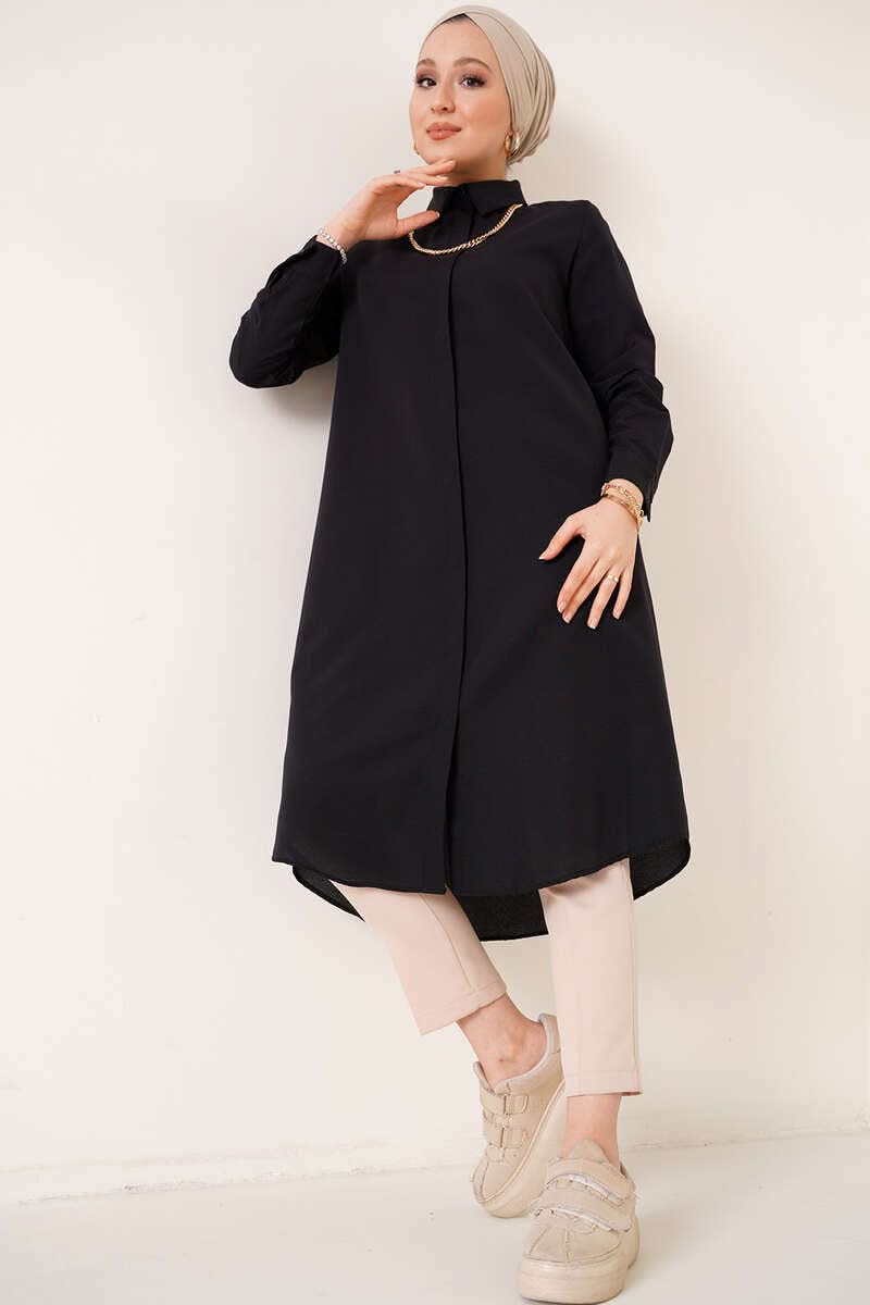 Uzun Model Klasik Yaka  Tunik