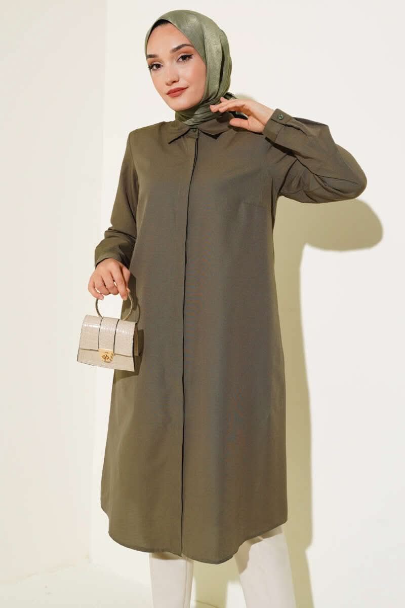 Uzun Model Klasik Yaka Tunik