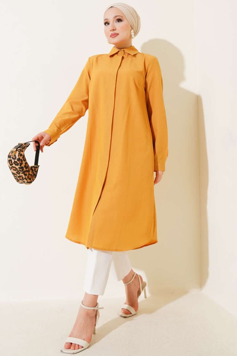 Uzun Model Klasik Yaka Tunik