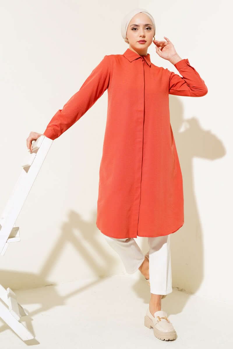Uzun Model Klasik Yaka Tunik