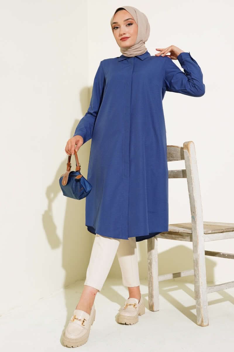 Uzun Model Klasik Yaka Tunik