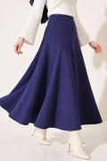 Long Scuba Skirt Navy