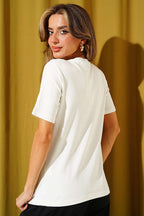 V Yaka Detaylı Basic T-shirt