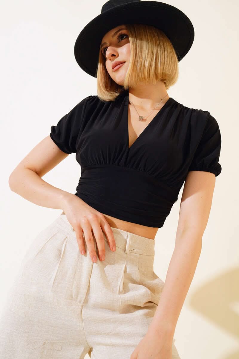 V Yaka Likralı Crop
