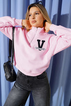 Vintage Baskılı Üç İpli Sweatshirt