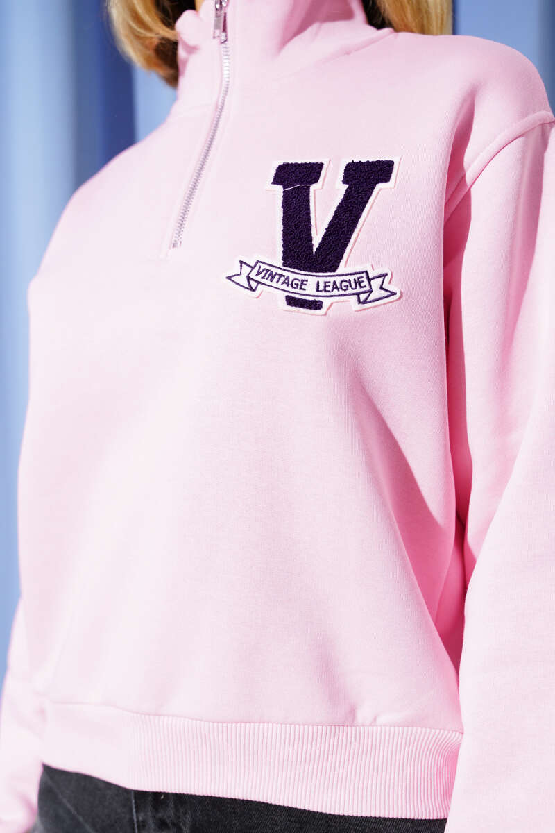 Vintage Baskılı Üç İpli Sweatshirt