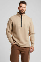 Waffle Fermuarlı Erkek Sweatshirt