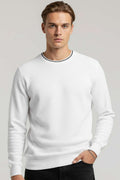 Waffle Nakışlı Triko Sweatshirt