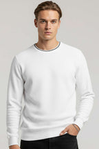 Waffle Nakışlı Triko Sweatshirt