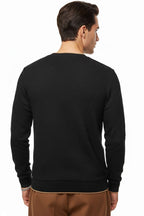 Waffle Nakışlı Triko Sweatshirt